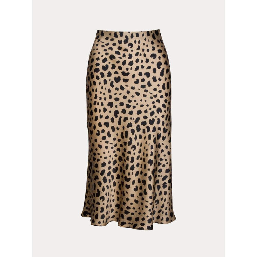 Realisation Par Naomi Wild Things Silk Midi Skirt - S - Leopard Print